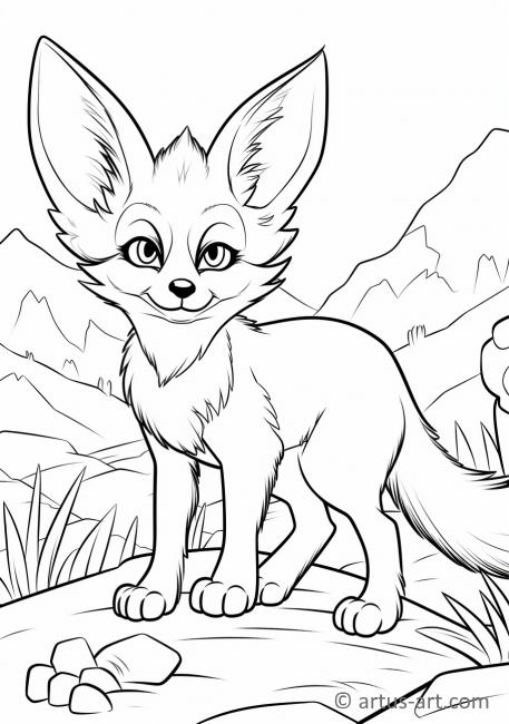 Fennec fox Coloring Page